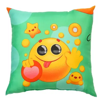 Dekorační polštářek z mikrovlákna EMOJI zelený 45 x 45 cm