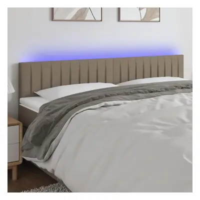 Čelo postele s LED taupe 200x5x78/88 cm textil