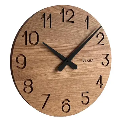 VLAHA Velké dřevěné hodiny OAK vyrobené v Čechách ⌀45cm VCT1132