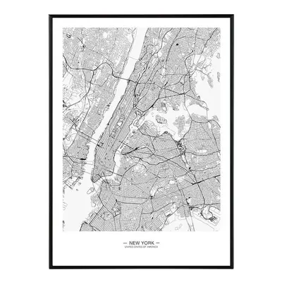 New York map - 50x70 cm Obraz