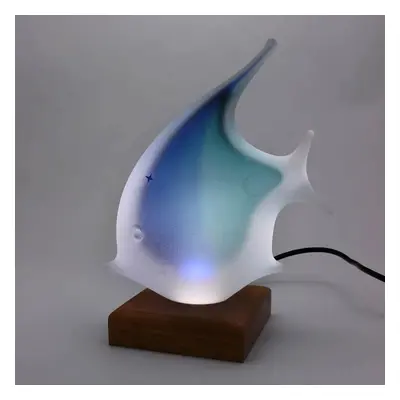 Skleněná lampa - ryba LF, AQUA - modrá a tyrkysová, 17 cm | České sklo od Artcristal Bohemia