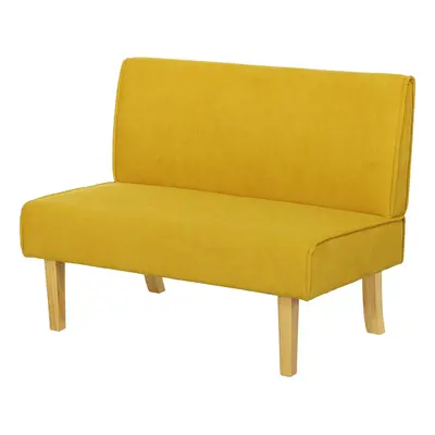 HOMCOM 2 Sitzer Sofa, Couch mit Cord-Optik, Holzbeine, Gepolsterter Polstersofa, Doppelsofa für 