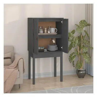 Skříň highboard šedá 60x40x120 cm masivní borové dřevo