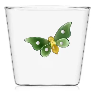 Výprodej Ichendorf Milano designové sklenice na vodu Garden Pic Nic Tumbler Green Butterfly