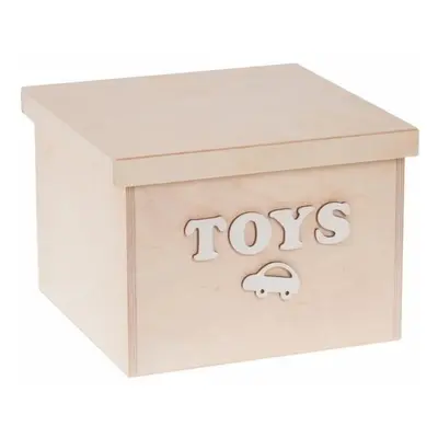 FK Dřevěný box na hračky - Toys 20x20x15 cm, Přírodní