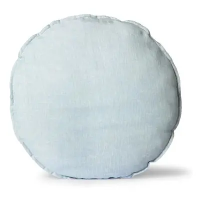 Modrý lněný kulatý podsedák Ice Blue - Ø 60 *5cm