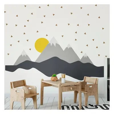 Nástěnná samolepka Ambiance Giant Kid Sticker Scandinavian Mountains Nordika