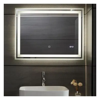 Aquamarin Koupelnové zrcadlo s LED osvětlením, 80 x 60 cm