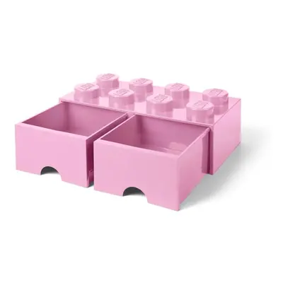 Světle růžový úložný box se dvěma šuplíky LEGO®