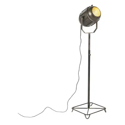 Průmyslová stojací lampa bronzová 140 cm - Broca