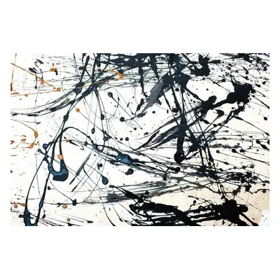 Plakát, Obraz - Pollock Inspired Grey Splash, Jackson Pollock