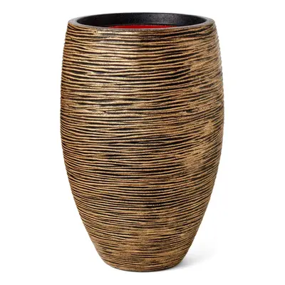 Capi Nature Rib NL Vase Elegant Deluxe Black Gold Ø 56 cm / V 85 cm