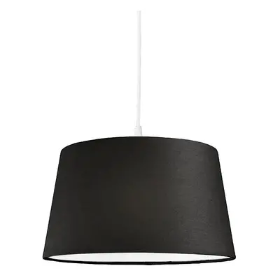 Moderní závěsná lampa bílá s černým odstínem 45 cm - Pendel