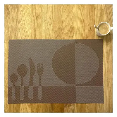 Prostírání Deluxe pod talíř food hnědá 35x45cm TiaHome