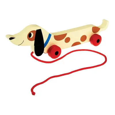 Dřevěný tahací jezevčík Rex London Charlie The Sausage Dog, délka 31,5 cm