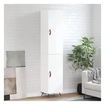 Skříň highboard bílá s vysokým leskem 34,5x34x180 cm kompozit