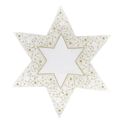 Vánoční dekorační ozdobný ubrousek WHITE STAR Ø 30 cm