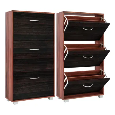 Casaria Výklopný botník wenge-černý 115 x 61 x 24 cm 100529