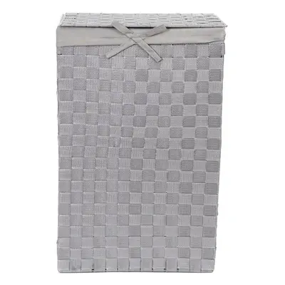 Šedý koš na prádlo s víkem Compactor Laundry Basket Linen, výška 60 cm