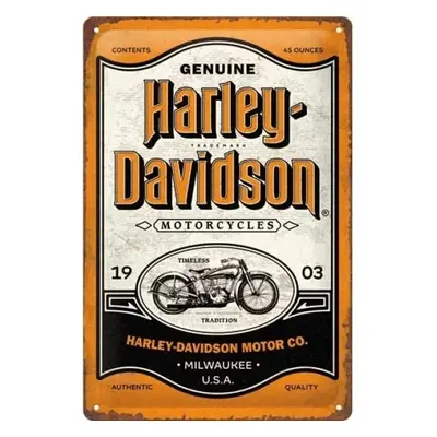 Plechová cedule Harley-Davidson - Genuine Motorcycles