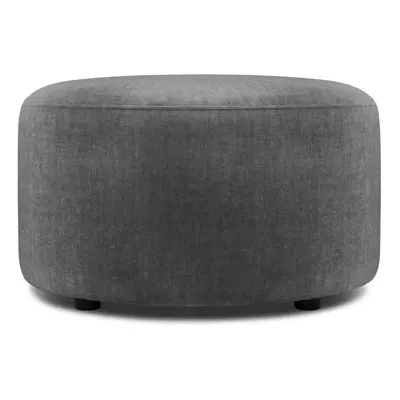 Šedý sametový puf Mazzini Sofas Debbie, ø 68 cm