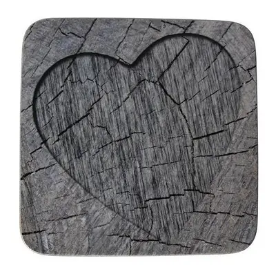 6ks šedé korkové podtácky srdce ve stromu Hearts grey - 10*10*0,4cm