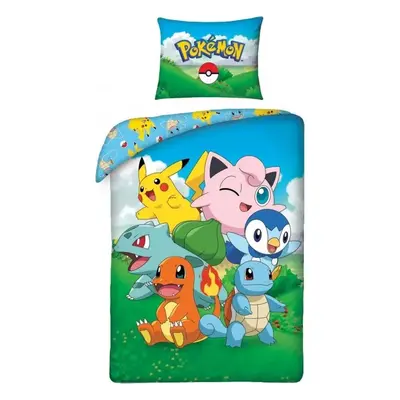 Bavlněné ložní povlečení Pokémoni - motiv Best team - 100% bavlna - 70 x 90 cm + 140 x 200 cm