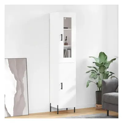 Skříň highboard bílá s vysokým leskem 34,5x34x180 cm kompozit