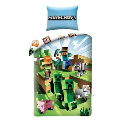 Bavlněné ložní povlečení Minecraft - motiv Farma - 100% bavlna - 70 x 90 cm + 140 x 200 cm