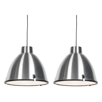 Sada 2 závěsných lamp hliníkových stmívatelných 38 cm - Anteros