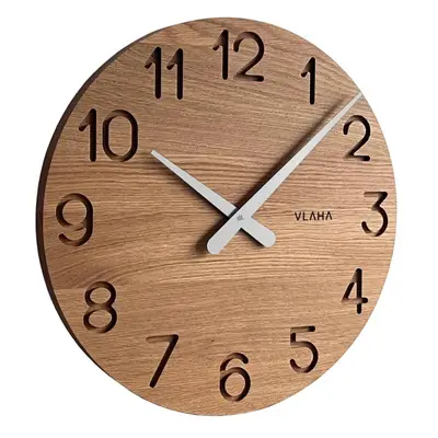 VLAHA Velké dřevěné hodiny OAK vyrobené v Čechách ⌀45cm VCT1131