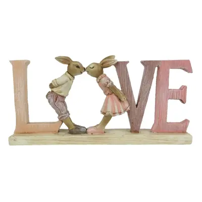 Velikonoční dekorace králíků Love - 19*3*9 cm