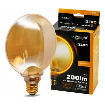 ECO LIGHT Dekorativní LED žárovka E27 4W 200lm G130 Amber Retro - řada ZERO