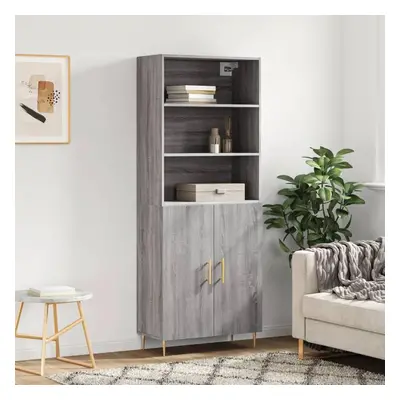 Skříň highboard šedá sonoma 69,5 x 34 x 180 cm kompozitní dřevo