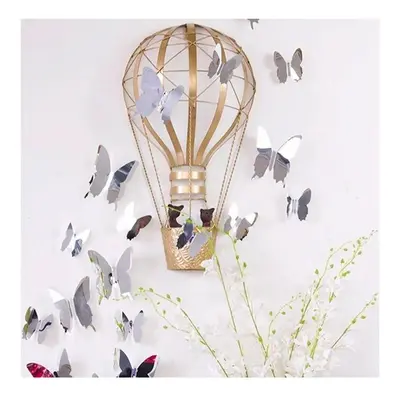 Sada 12 samolepek s 3D efektem Ambiance Mirror Butterflies