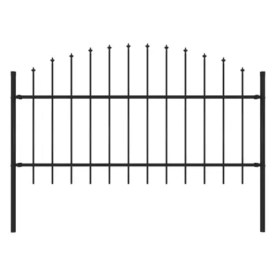 vidaXL Zahradní plot s hroty ocel (1–1,25) x 1,7 m černý