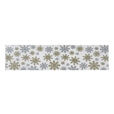 Dakls Běhoun Snowflakes bílá, 33 x 140 cm