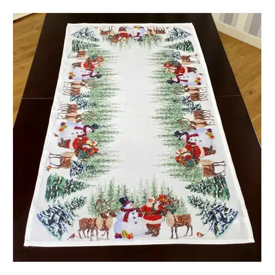 Vánoční ubrus - běhoun na stůl SNOWMANS FRIENDS 50x100 cm Mybesthome