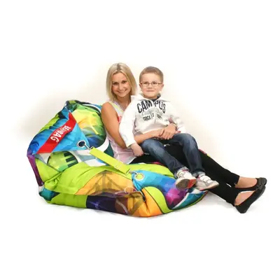 BeanBag Designový sedací vak 189x140 abstrakt s popruhy