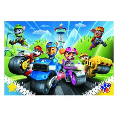 Puzzle Tlapková patrola na motorkách/Paw patrol 100 dílků 41x27,5cm v krabici 29x19x4cm