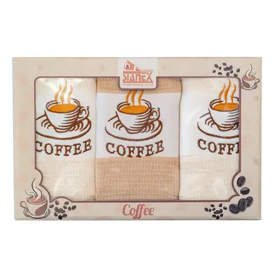 Stanex Coffee dárkový set - vaflové utěrky 3ks rozměr: 50 x 70 cm