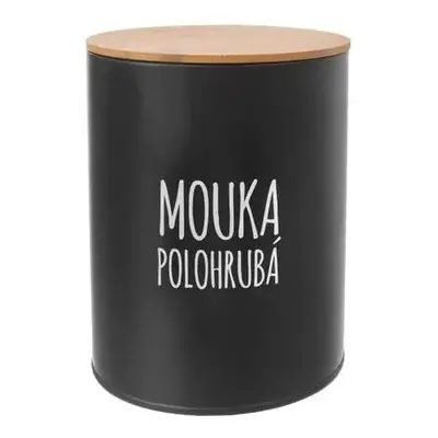 Orion Plechová dóza na polohrubou mouku BLACK