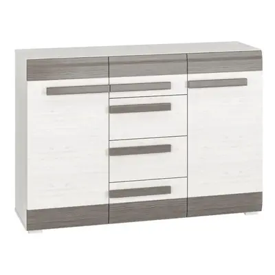 ML FURNITURE Komoda - BLANCO 07, sněžná borovice/new grey