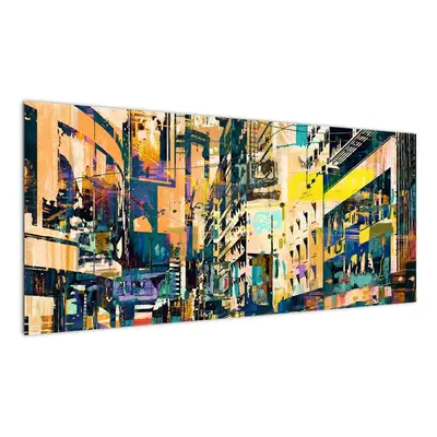 Moderní abstraktní obraz (100x40cm)