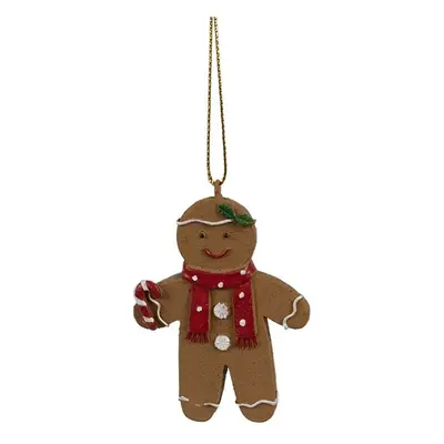 Hnědá vánoční ozdoba Perníček Gingerbread - 5*1*7 cm