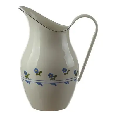 Krémový smaltovaný džbán s květy Flower- 20*26cm - 2.5L