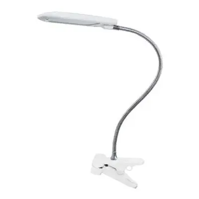 ACA Lighting LED stolní lampička s vypínačem a klipem BAZ 5W/230V/4000K/340Lm/120°/IP20, bílá