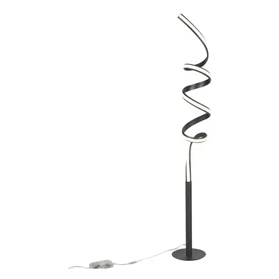 Designová stojací lampa černá včetně LED a stmívače - Twisted