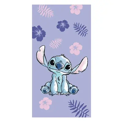 Fialová bavlněná dětská osuška 70x140 cm Lilo and Stitch – Jerry Fabrics