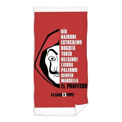 Bavlněná osuška Papírový dům - La casa de papel - Money Heist - motiv El Profesor - 100% bavlna 